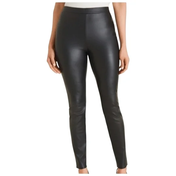 Chico's Faux Leather Black Legging Pant Size Chico's 1 - Picture 1 of 7